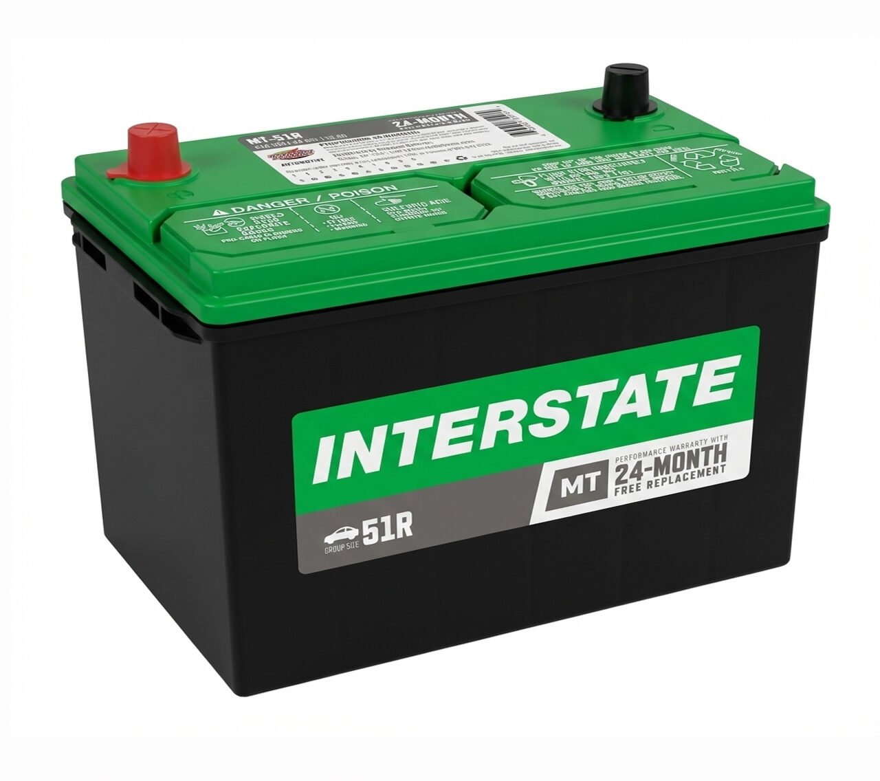 Batería automotriz Interstate libre de mantenimiento, alto desempeño y arranque confiable