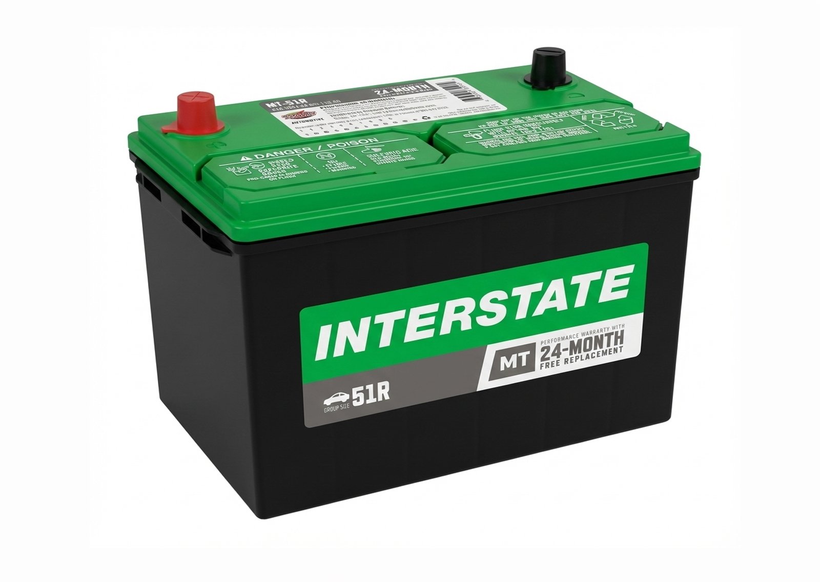 Batería automotriz Interstate libre de mantenimiento, alto desempeño y arranque confiable